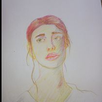Dibujo con colores. Desenho com lápis de cor, Desenho, e Desenho de retrato projeto de luisqui129 - 08.12.2024