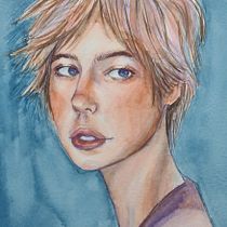 Mi proyecto del curso: Retrato artístico en acuarela. Fine Arts, Portrait Drawing, Painting, and Watercolor Painting project by Camila Rubilar - 12.07.2024