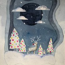 Xmas forest. Desenho a lápis, Ilustração tradicional, Ilustração infantil, Narrativa, Pintura, e Pintura em aquarela projeto de Mary Barcelona Lebrato - 12.12.2024