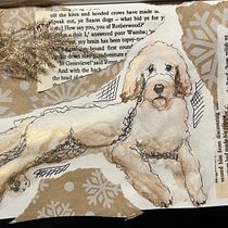 Teddy, our spoiled poodle. Collage, Traditional illustration, Naturalistic Illustration, and Sketchbook project by Christina Almandoz - 12.14.2024