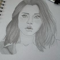 Project Portrait Frontal. Artistic Drawing, Drawing, Portrait Drawing, Sketchbook, and Sketching project by Alejandro Mena - 12.17.2024
