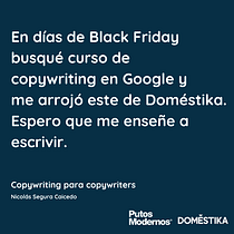 Black Friday: una buena oferta que me sirva. Un progetto di Pubblicità, Comunicazione, Cop, writing, Stor e telling di Nicolás Segura - 18.12.2024