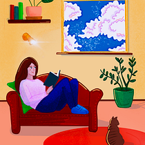Cozy afternoon. Un progetto di Disegno digitale, Illustrazione digitale, Disegno e Illustrazione tradizionale di Emilia Sobanska - 21.12.2024