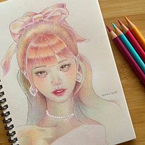 Coloured Pencil Portrait Drawing. Colored Pencil Drawing, Drawing, Portrait Drawing, and Sketchbook project by joannalin - 12.22.2024