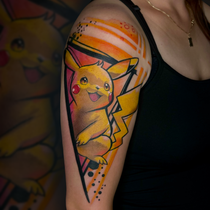 Pikachu. Digital Drawing, Digital Illustration, Drawing, Traditional illustration, and Tattoo Design project by Zaneta Kreft - 12.22.2024