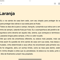 Texto - A Laranja. Creativit, Narrative, Stor, telling, Writing, and Creative Writing project by Clara Araujo - 12.23.2024