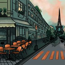 Streets of Paris. Architectural Illustration, Architecture, Digital Architecture, Drawing, Traditional illustration, and Spatial Design project by Ailyn Smith - 12.27.2024