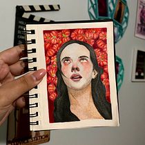 Chorando as pitangas. Desenho com lápis de cor, Desenho, Desenho de retrato, e Sketchbook projeto de Ana Paula Andriotti Blasckesi Fernandes - 29.12.2024