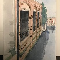 First project. Drawing, Watercolor Painting, Architectural Illustration, Sketchbook, Ink Illustration, and Sketching project by xsara.privitera - 12.29.2024