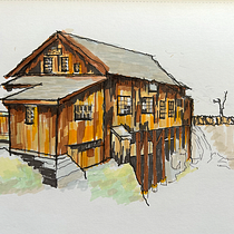 My First Project - Grist Mill Ein Projekt aus dem Bereich Architektonische Illustration, Zeichnung, Illustration mit Tinte, Sketchbook und Skizzenentwurf von Sandi Geldenhuys - 31.12.2024