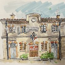 Saint Martial Town Hall  Ein Projekt aus dem Bereich Architektonische Illustration, Zeichnung, Illustration mit Tinte, Sketchbook und Skizzenentwurf von sowan_hong - 01.01.2025