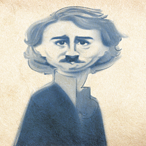 Caricatura - Edgar Allan Poe. Desenho, Desenho de retrato e Ilustração tradicional projeto de S - 02.01.2025