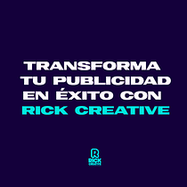 Transforma tu publicidad en éxito con Rick Creative. Un proyecto de Comunicación, Consultoría creativa y Diseño gráfico de rickcix - 03.01.2025