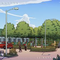 "A PROPOSED PARALLEL PARKING SPACE & A FREESTANDING PUBLIC VERANDA". Architectural Illustration, Architecture, Digital Architecture, Drawing, Traditional illustration, and Spatial Design project by Tom Matthew Macasojot - 01.03.2025