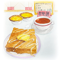 Afternoon Tea in Hong Kong . Projekt z dziedziny  Sztuki piękne, Trad, c, jna ilustracja,  Malarstwo i Malowanie akwarelą użytkownika Jane Yip - 03.01.2025