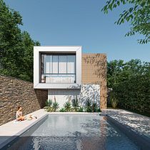 Villa - Blue sky. Un projet de Modélisation 3D, Architecture, ArchVIZ, Design d'intérieur , et Design d'espace de Maxime Baron - 05.01.2025