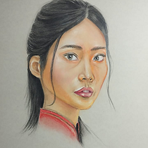 Chinesa. Un progetto di Illustrazione tradizionale, Belle arti, Disegno, Disegno a matita, Disegno di ritratti, Disegno realistico e Disegno artistico di Rafael Kosoniscs - 06.01.2025