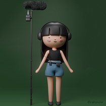 Boom Operator Cutie. Un progetto di Modellazione 3D, Character design, Illustrazione digitale, Illustrazione tradizionale e Manga di Rafaela Neves - 09.01.2025