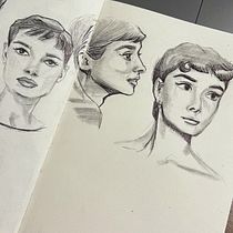  Portrait Sketchbooking: Explore the Human Face. Artistic Drawing, Drawing, Portrait Drawing, Sketchbook, and Sketching project by Alexandra Galanitskaya - 01.10.2025