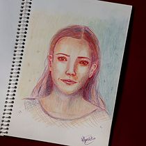 Retrato vibrante com lápis de cor. Desenho com lápis de cor, Desenho, Desenho de retrato, e Sketchbook projeto de priazev2 - 10.01.2025