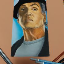 Sylvester Stallone :). Fine Arts, Drawing, Portrait Drawing, Realistic Drawing, and Traditional illustration project by sarah.tomasel - 01.10.2025