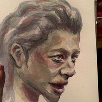 Green skin . Fine Arts, Portrait Drawing, Painting, and Watercolor Painting project by Kellin - 01.11.2025