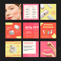 Proyecto Final: Diseño de Instagram Templates para marca Dream Glow. Un progetto di Br, ing, Br, identit, Design, Design di loghi, Graphic design, Design tipografico e Tipografia di Diana Yaqueline Ramírez Fonseca - 11.01.2025