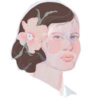 Portrait of a woman with a flower. Un projet de Dessin numérique, Illustration traditionnelle, Illustration numérique, Peinture , et Peinture numérique de nadjamarx5 - 12.01.2025