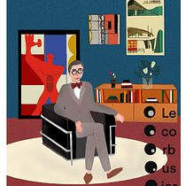 Le corbusier …Vanessa Managlia . Un progetto di Disegno digitale, Illustrazione digitale, Disegno e Illustrazione tradizionale di Vanessa Managlia - 13.01.2025