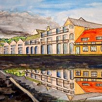 Simons Town Main Road. Drawing, and Watercolor Painting project by jonathangill - 01.15.2025