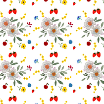 Patrón para Textil Jardín de Berries. Fashion Design, Pattern Design, and Watercolor Painting project by Angélica Isaza - 01.15.2025