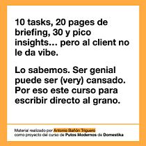 Post de IG. Copywriting para copywriters. Un progetto di Pubblicità, Comunicazione, Cop, writing, Stor e telling di Antonio Bañón Triguero - 15.01.2025