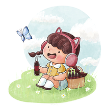 Red Riding Hood self version. Character Design, Children's Illustration, Digital Drawing, Digital Illustration, Digital Painting, and Drawing project by Liana Kaneta - 01.17.2025