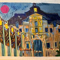 Le château de  Maisons-LAFFITTE. Architectural Illustration, Gouache Painting, Painting, and Sketching project by Antioco Piras - 01.18.2025