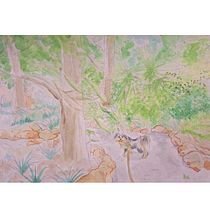 Koda in the park . Drawing, Fine Arts, Painting, and Watercolor Painting project by rukia1991 - 01.18.2025
