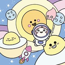 Final project: A kawaii "egg galaxy". Character Design, Digital Illustration, and Manga project by lidia_a_valdez - 01.21.2025