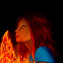 chica fuego. Un progetto di Illustrazione tradizionale, Illustrazione digitale e Pittura digitale di Ana Maria Reyes Reyes - 21.01.2025