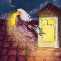 Estrellas fugaces. Children's Illustration, Digital Illustration, Digital Painting, and Picturebook project by ana_figueroart - 01.22.2025