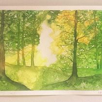 Final Project, Dreamy Watercolour Landscape. Painting, and Watercolor Painting project by jemrojas - 01.22.2025