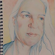 Coloured pencil self portrait. Un progetto di Disegno con matite colorate, Disegno, Disegno di ritratti e Sketchbook di Barbra - 25.01.2025