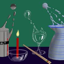 Reflective objects on a table.. Een project van Digitale tekening, Digitale illustratie y  Tekening van j.aidley - 26.01.2025