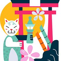 Japanese hanami. Digital Illustration, Drawing, and Traditional illustration project by Ailén Alfaro - 01.27.2025