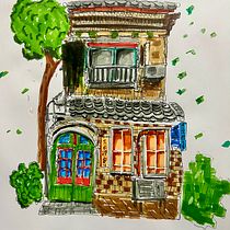Random japanese store Ein Projekt aus dem Bereich Architektonische Illustration, Zeichnung, Illustration mit Tinte, Sketchbook und Skizzenentwurf von raffizob - 28.01.2025