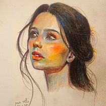Drawing with Colord Pencils - Portrait. Un progetto di Disegno con matite colorate, Disegno, Disegno di ritratti e Sketchbook di talya8615 - 28.01.2025