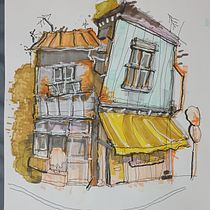 Projeto Final - Curso Desenho Arquitetônico Expressivo - Paisagens Urbanas Japonesas Ein Projekt aus dem Bereich Architektonische Illustration, Zeichnung, Illustration mit Tinte, Sketchbook und Skizzenentwurf von GUILHERME PENA - 29.01.2025