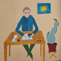 Zelfportret. Un proyecto de Diseño de personajes, Dibujo, Ilustración tradicional y Sketchbook de Lia van Nieuwenhuijzen - 29.01.2025
