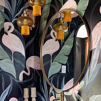 Toilette Flamencos . Un progetto di Illustrazione botanica, Interior Design, Illustrazione naturalistica e Interior design di Agustina Rodrigo - 31.01.2025