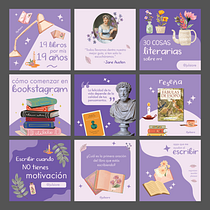 Feed de Instagram para perfil literario. Design, Instagram & Instagram Marketing project by Julia Orellano - 02.02.2025