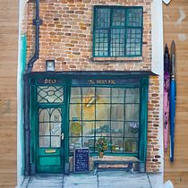 My project for course: Illustrating Charming Scenes with Watercolor and Ink. Architectural Illustration, Painting, Watercolor Painting, Ink Illustration, and Sketching project by Emma Bengtsson - 02.19.2025