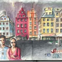 STOCKOLM. Esboçado, Criatividade, Desenho, Ilustração tradicional, Pintura em aquarela, e Sketchbook projeto de PACO RODRIGUEZ - 02.02.2025